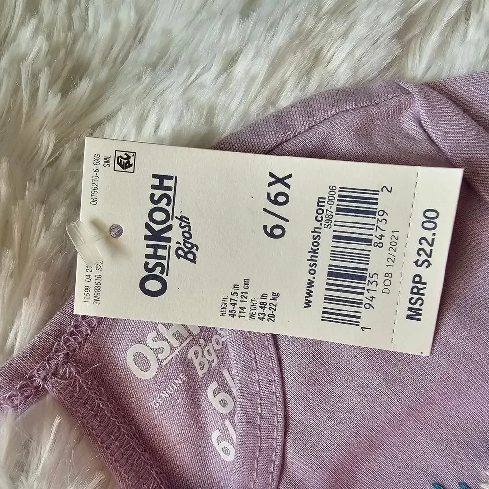 OshKosh B'gosh Lavender Butterfly Tee Size 6/6x